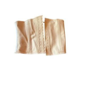 Ann Michell Waist Trainer Beige Latex 3 Row Hook Cincher Faja XL